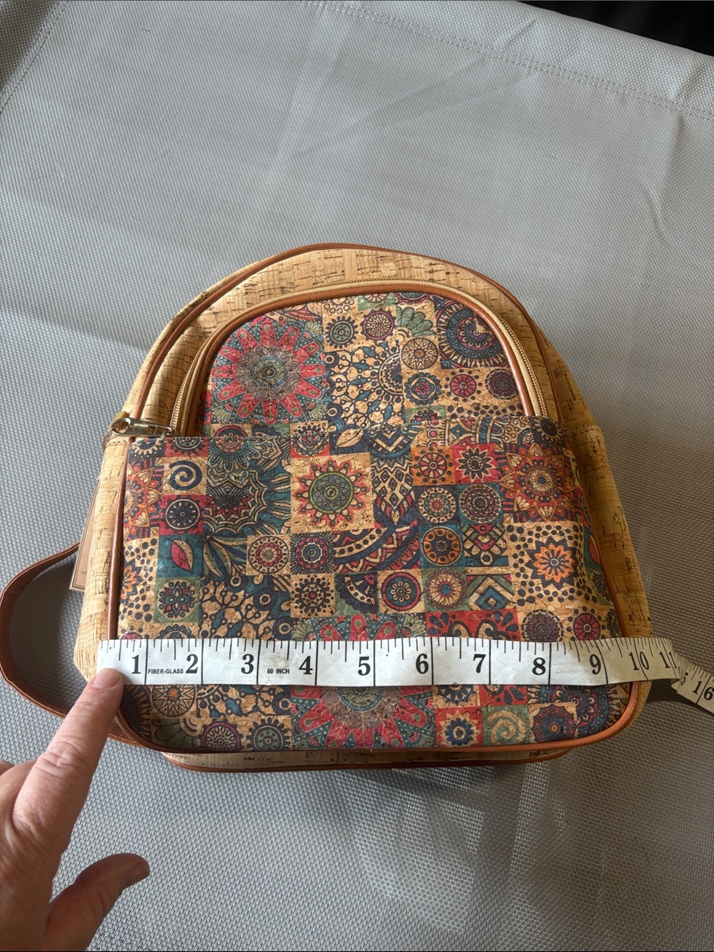 Mandala Patchwork Cork Backpack - Multicolor - Picture 7 of 10